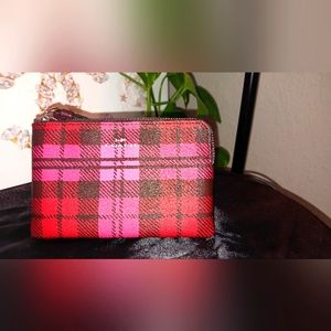 Coach Plaid Wristlet NWT